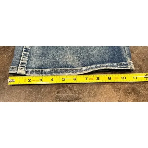 Telepatía Mid-Rise, Wide-Leg Denim Stretch Embellished Jeans Women’s 9/29 Skull - Picture 11 of 12